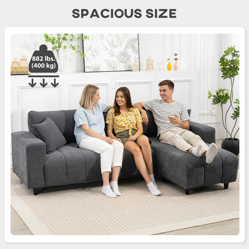Pending - Aosom Homcom L-Shaped Sectional Sofa with Reversible Chaise - Available in 2 Colours