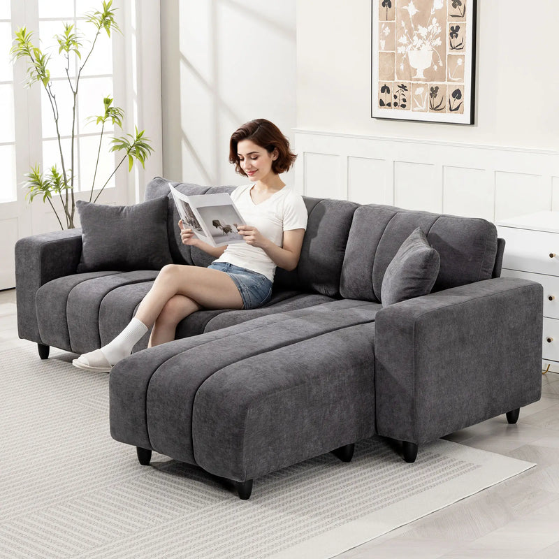 Pending - Aosom Homcom L-Shaped Sectional Sofa with Reversible Chaise - Available in 2 Colours