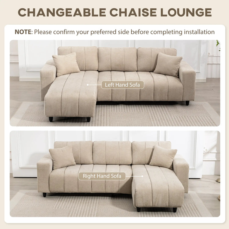 Pending - Aosom Homcom L-Shaped Sectional Sofa with Reversible Chaise - Available in 2 Colours