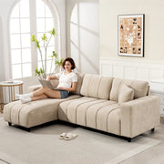 Pending - Aosom Homcom L-Shaped Sectional Sofa with Reversible Chaise - Available in 2 Colours