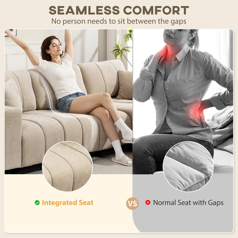 Pending - Aosom Homcom L-Shaped Sectional Sofa with Reversible Chaise - Available in 2 Colours