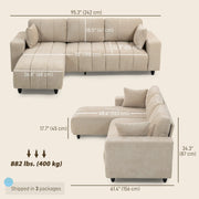 Pending - Aosom Homcom L-Shaped Sectional Sofa with Reversible Chaise - Available in 2 Colours