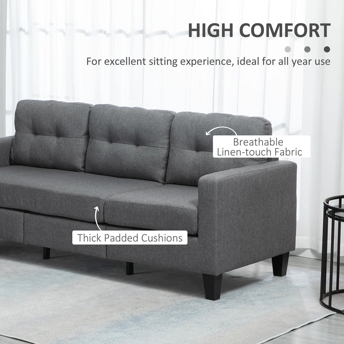 Pending - Aosom Homcom L-Shaped Sofa 3 Seater Couch with Switchable Ottoman, Corner Sofa with Thick Padded Cushion - Available in 2 Colours