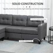 Pending - Aosom Homcom L-Shaped Sofa 3 Seater Couch with Switchable Ottoman, Corner Sofa with Thick Padded Cushion - Available in 2 Colours