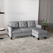 Pending - Aosom Homcom L-Shaped Sofa 3 Seater Couch with Switchable Ottoman, Corner Sofa with Thick Padded Cushion - Available in 2 Colours