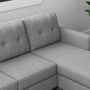 Pending - Aosom Homcom L-Shaped Sofa 3 Seater Couch with Switchable Ottoman, Corner Sofa with Thick Padded Cushion - Available in 2 Colours