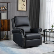 Pending - Aosom HOMCOM Manual Recliner Chair 360° Swivel Rocking Armchair Sofa with PU Leather Padded Cushion and Backrest for Living Room Black