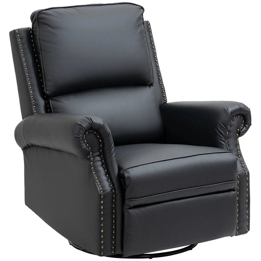 Pending - Aosom HOMCOM Manual Recliner Chair 360° Swivel Rocking Armchair Sofa with PU Leather Padded Cushion and Backrest for Living Room Black