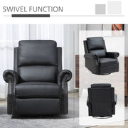 Pending - Aosom HOMCOM Manual Recliner Chair 360° Swivel Rocking Armchair Sofa with PU Leather Padded Cushion and Backrest for Living Room Black