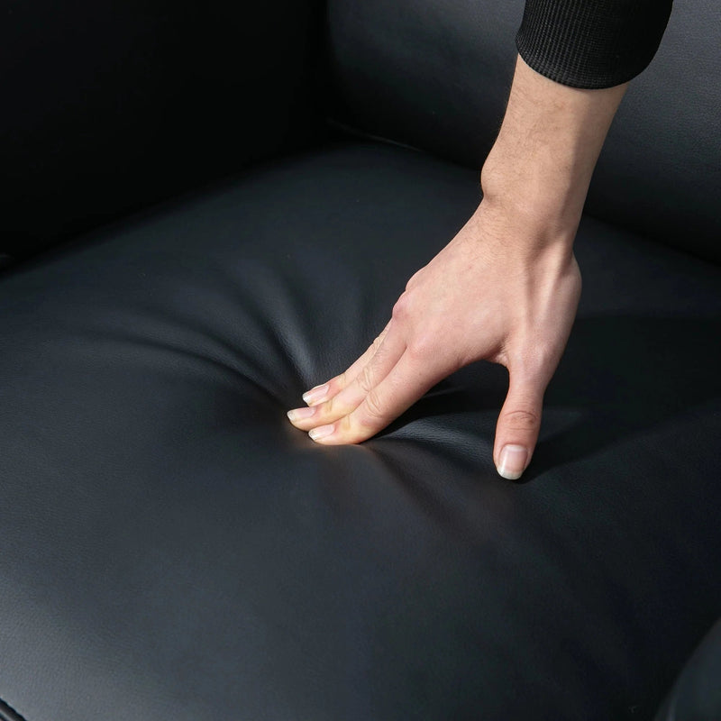 Pending - Aosom HOMCOM Manual Recliner Chair 360° Swivel Rocking Armchair Sofa with PU Leather Padded Cushion and Backrest for Living Room Black