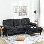 Pending - Aosom Homcom Modern Tufted Corner Sofa in Black