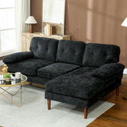 Pending - Aosom Homcom Modern Tufted Corner Sofa in Black