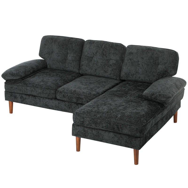 Pending - Aosom Homcom Modern Tufted Corner Sofa in Black