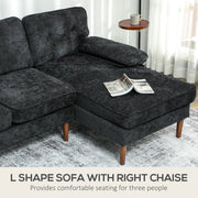 Pending - Aosom Homcom Modern Tufted Corner Sofa in Black