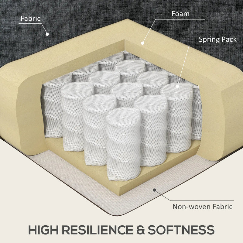 Pending - Aosom Homcom Modern Tufted Corner Sofa in Black