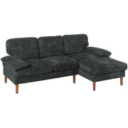 Pending - Aosom Homcom Modern Tufted Corner Sofa in Black