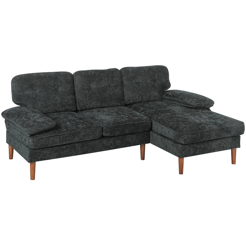 Pending - Aosom Homcom Modern Tufted Corner Sofa in Black