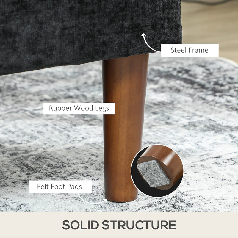 Pending - Aosom Homcom Modern Tufted Corner Sofa in Black