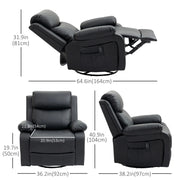 Pending - Aosom Homcom Pu Leather Reclining Chair with Vibration Massage Recliner, Swivel Base, Rocking Function, Remote Control - Available in 4 Colours