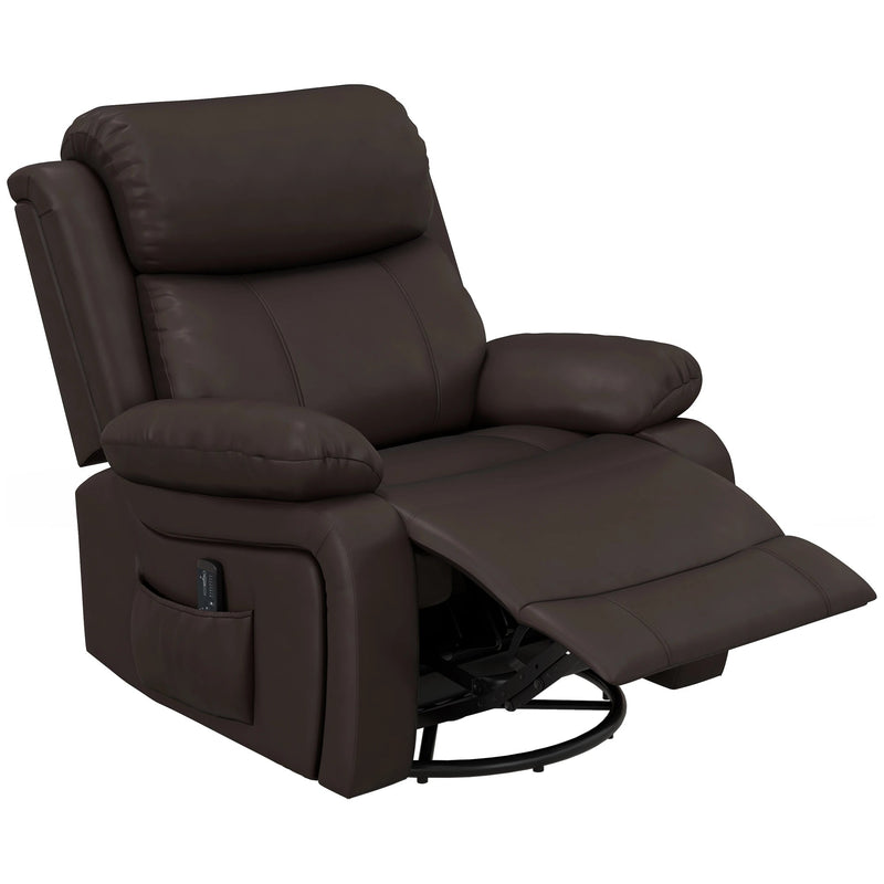 Pending - Aosom Homcom Pu Leather Reclining Chair with Vibration Massage Recliner, Swivel Base, Rocking Function, Remote Control - Available in 4 Colours