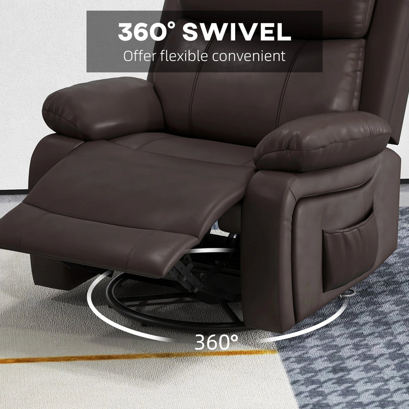 Pending - Aosom Homcom Pu Leather Reclining Chair with Vibration Massage Recliner, Swivel Base, Rocking Function, Remote Control - Available in 4 Colours
