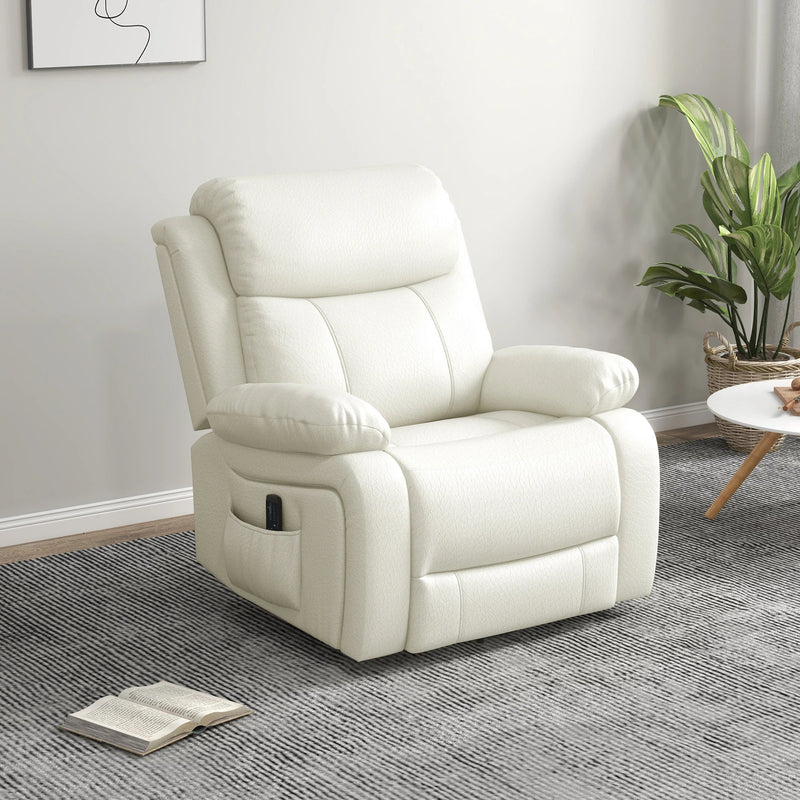 Pending - Aosom Homcom Pu Leather Reclining Chair with Vibration Massage Recliner, Swivel Base, Rocking Function, Remote Control - Available in 4 Colours