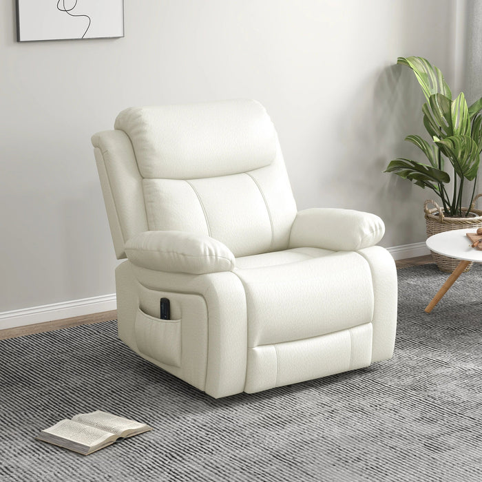 Vibration Massage Reclining Swivel Chair in Faux Leather — Wholesale ...