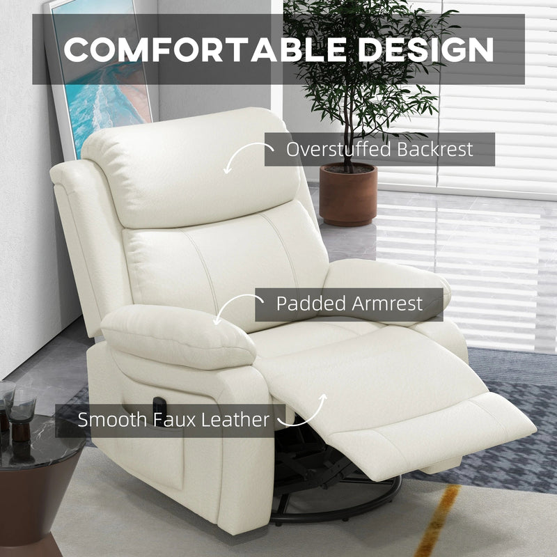 Pending - Aosom Homcom Pu Leather Reclining Chair with Vibration Massage Recliner, Swivel Base, Rocking Function, Remote Control - Available in 4 Colours