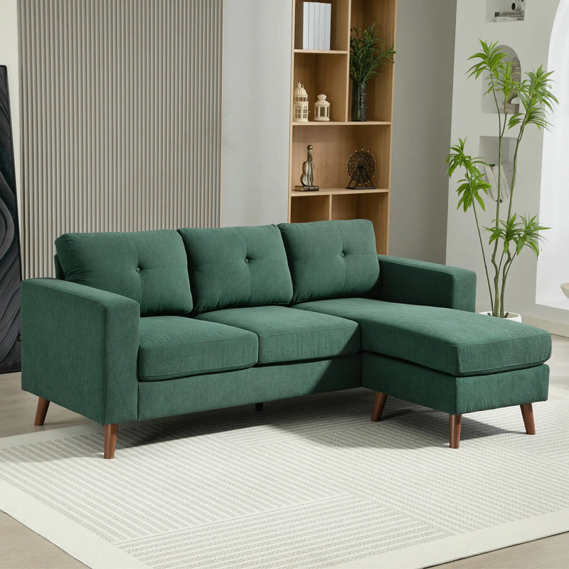 Pending - Aosom Homcom Upholstered L-Shaped Sectional Sofa with Reversible Chaise - Available in 3 Colours