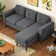 Pending - Aosom Homcom Upholstered L-Shaped Sectional Sofa with Reversible Chaise - Available in 3 Colours