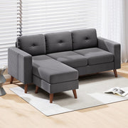 Pending - Aosom Homcom Upholstered L-Shaped Sectional Sofa with Reversible Chaise - Available in 3 Colours