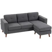 Pending - Aosom Homcom Upholstered L-Shaped Sectional Sofa with Reversible Chaise - Available in 3 Colours