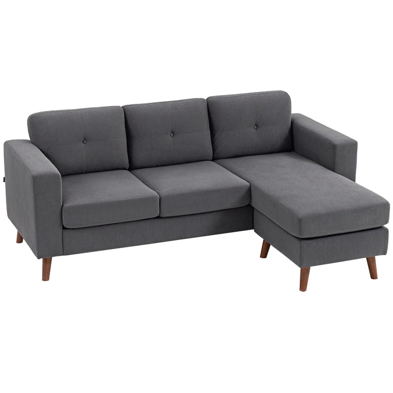 Pending - Aosom Homcom Upholstered L-Shaped Sectional Sofa with Reversible Chaise - Available in 3 Colours