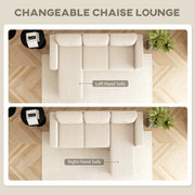 Pending - Aosom Homcom Upholstered L-Shaped Sectional Sofa with Reversible Chaise - Available in 3 Colours