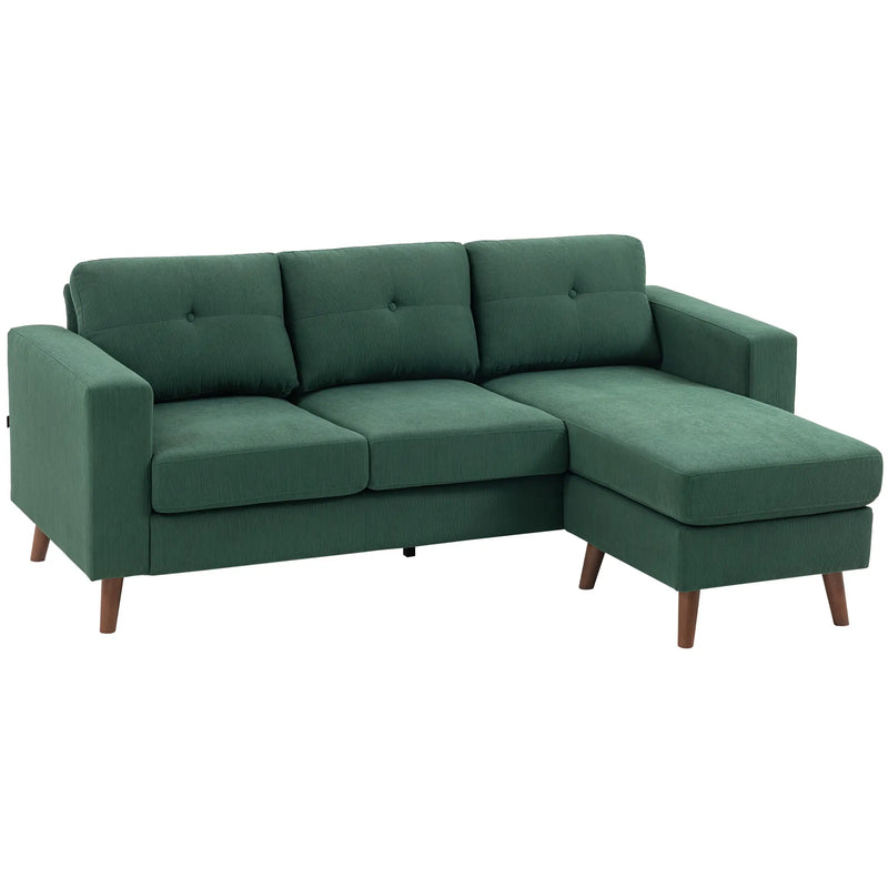 Pending - Aosom Homcom Upholstered L-Shaped Sectional Sofa with Reversible Chaise - Available in 3 Colours