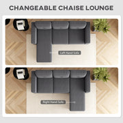 Pending - Aosom Homcom Upholstered L-Shaped Sectional Sofa with Reversible Chaise - Available in 3 Colours