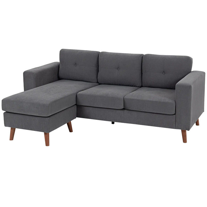 Pending - Aosom Homcom Upholstered L-Shaped Sectional Sofa with Reversible Chaise - Available in 3 Colours