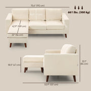 Pending - Aosom Homcom Upholstered L-Shaped Sectional Sofa with Reversible Chaise - Available in 3 Colours