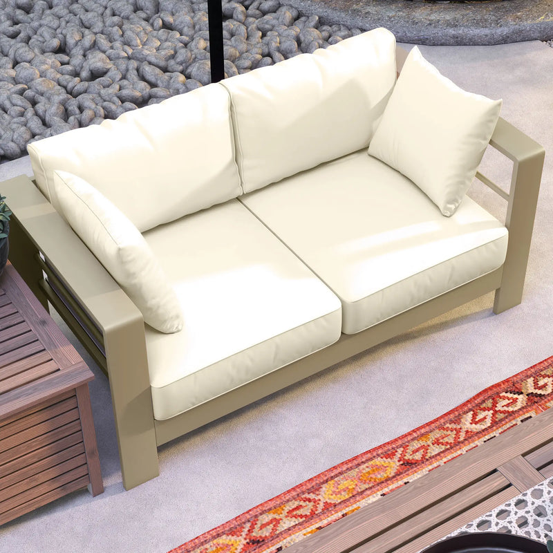 Pending - Aosom Loveseat Outsunny Patio Loveseat with Cushions in Cream White