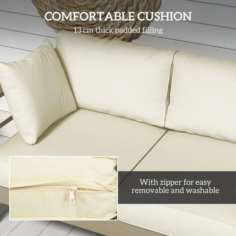 Pending - Aosom Loveseat Outsunny Patio Loveseat with Cushions in Cream White