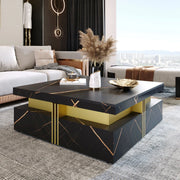 Pending - Aosom Modern Square Storage Coffee Table with 4 Drawers - Available in 2 Colours