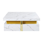 Pending - Aosom Modern Square Storage Coffee Table with 4 Drawers - Available in 2 Colours