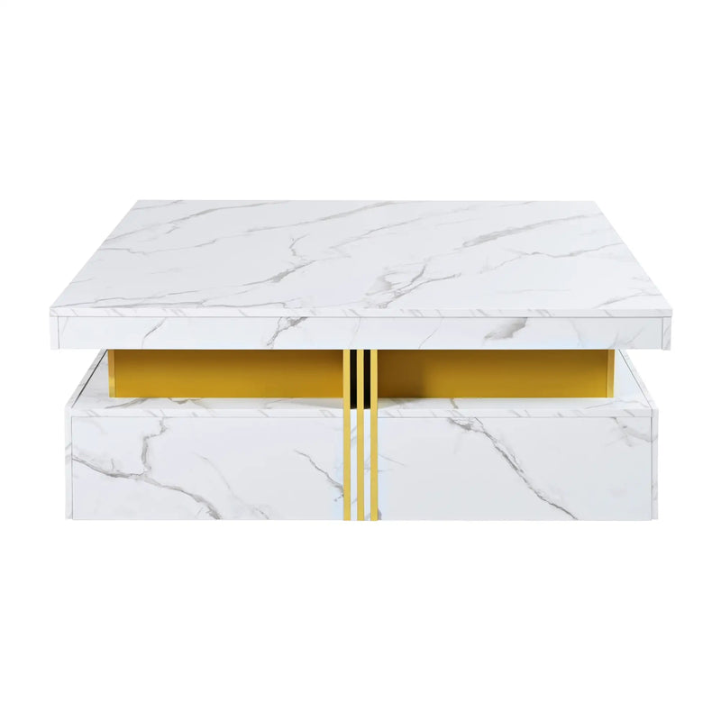 Pending - Aosom Modern Square Storage Coffee Table with 4 Drawers - Available in 2 Colours