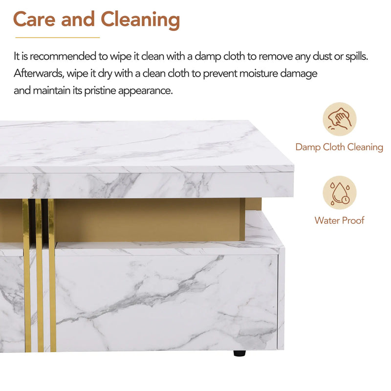 Pending - Aosom Modern Square Storage Coffee Table with 4 Drawers - Available in 2 Colours