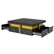 Pending - Aosom Modern Square Storage Coffee Table with 4 Drawers - Available in 2 Colours