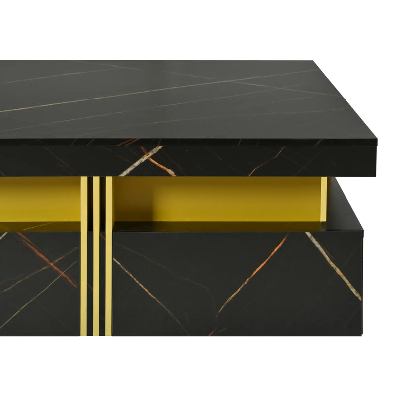 Pending - Aosom Modern Square Storage Coffee Table with 4 Drawers - Available in 2 Colours