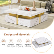 Pending - Aosom Modern Square Storage Coffee Table with 4 Drawers - Available in 2 Colours