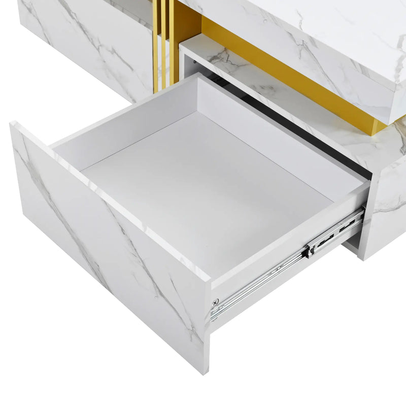 Pending - Aosom Modern Square Storage Coffee Table with 4 Drawers - Available in 2 Colours