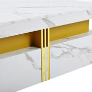 Pending - Aosom Modern Square Storage Coffee Table with 4 Drawers - Available in 2 Colours