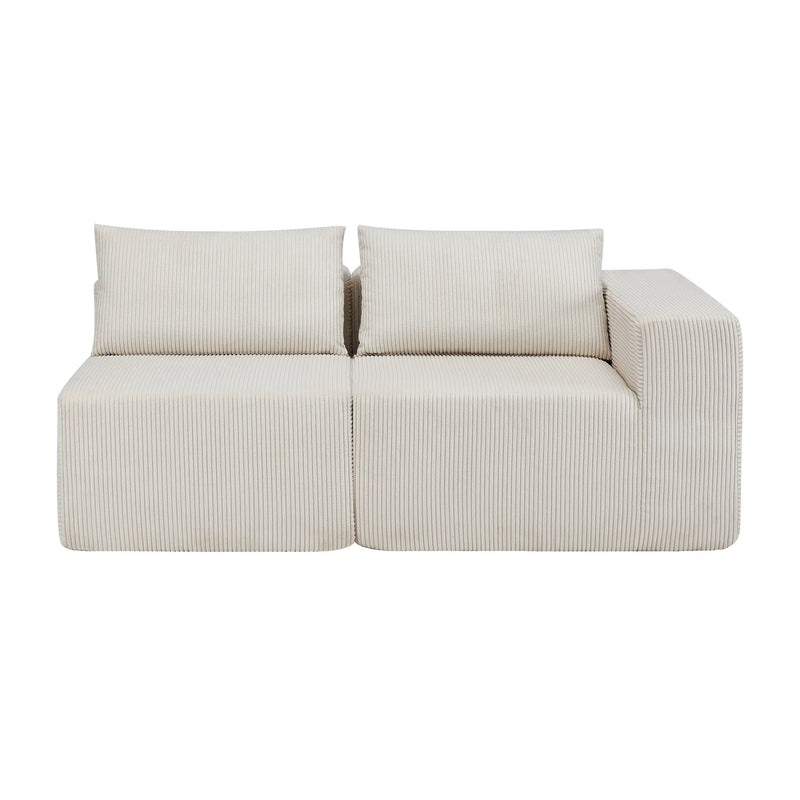 Pending - Aosom Modular Corduroy Fabric Sectional Sofa in Beige